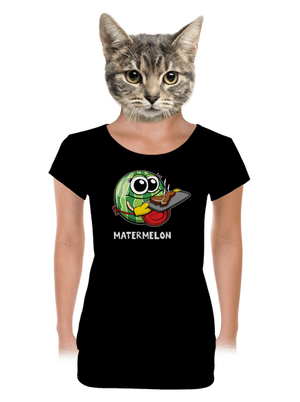 Melouní rodina dámske tričko s lemom Black