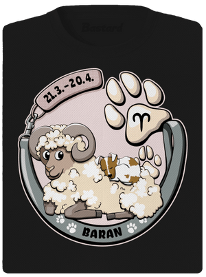 Psí horoskop: Baran dámske športové tričko Black