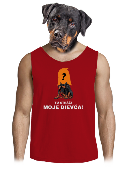 Tu strážim ja pánske tielko Red