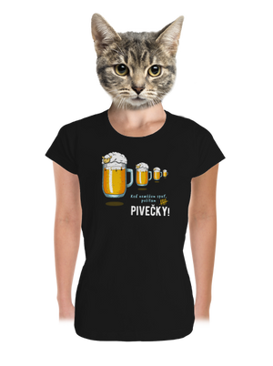 Pivečka dámske tričko prémium Black