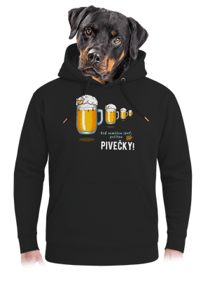 Pivečka unisex mikina premium Dark Black